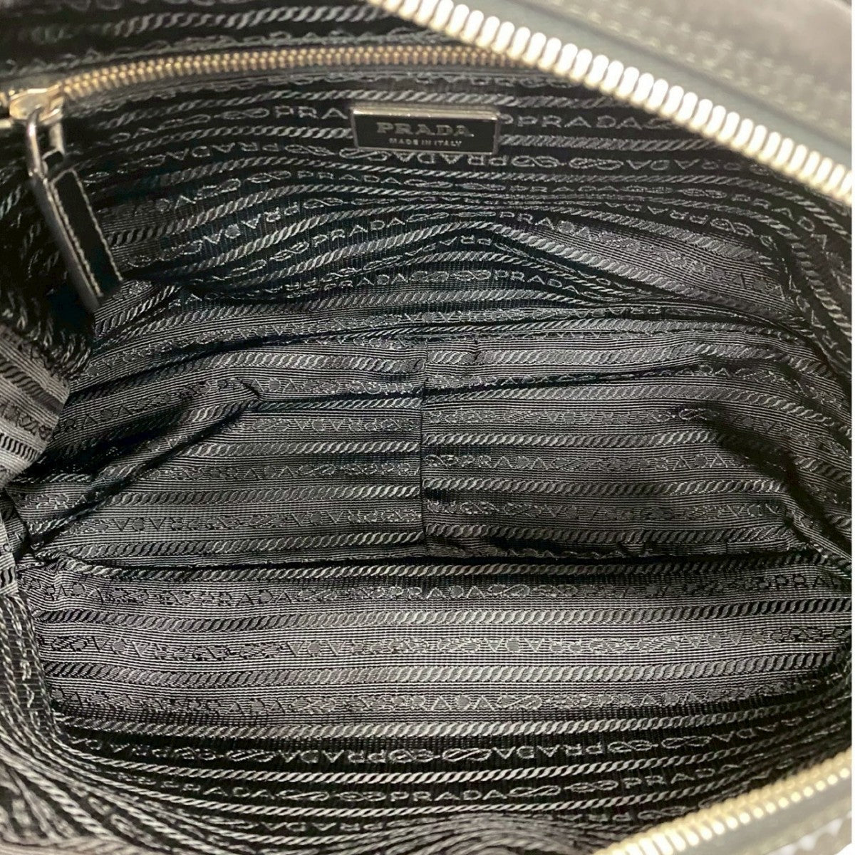 PRADA Shoulder Bag Leather, Nylon black Triangle Logo Metal mens Used Authentic