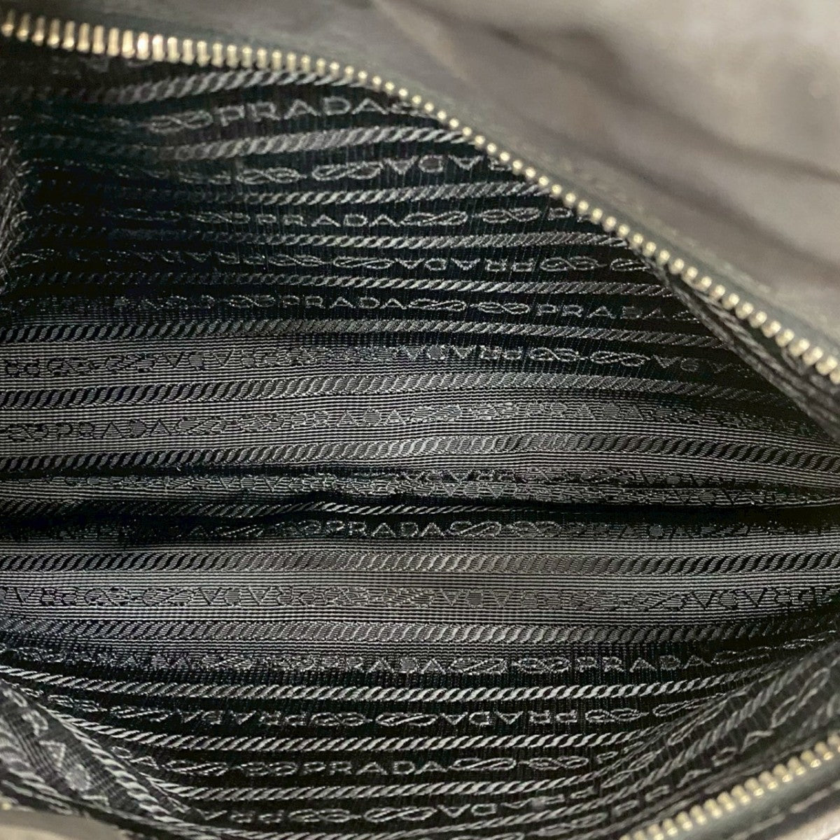 PRADA Shoulder Bag Leather, Nylon black Triangle Logo Metal mens Used Authentic