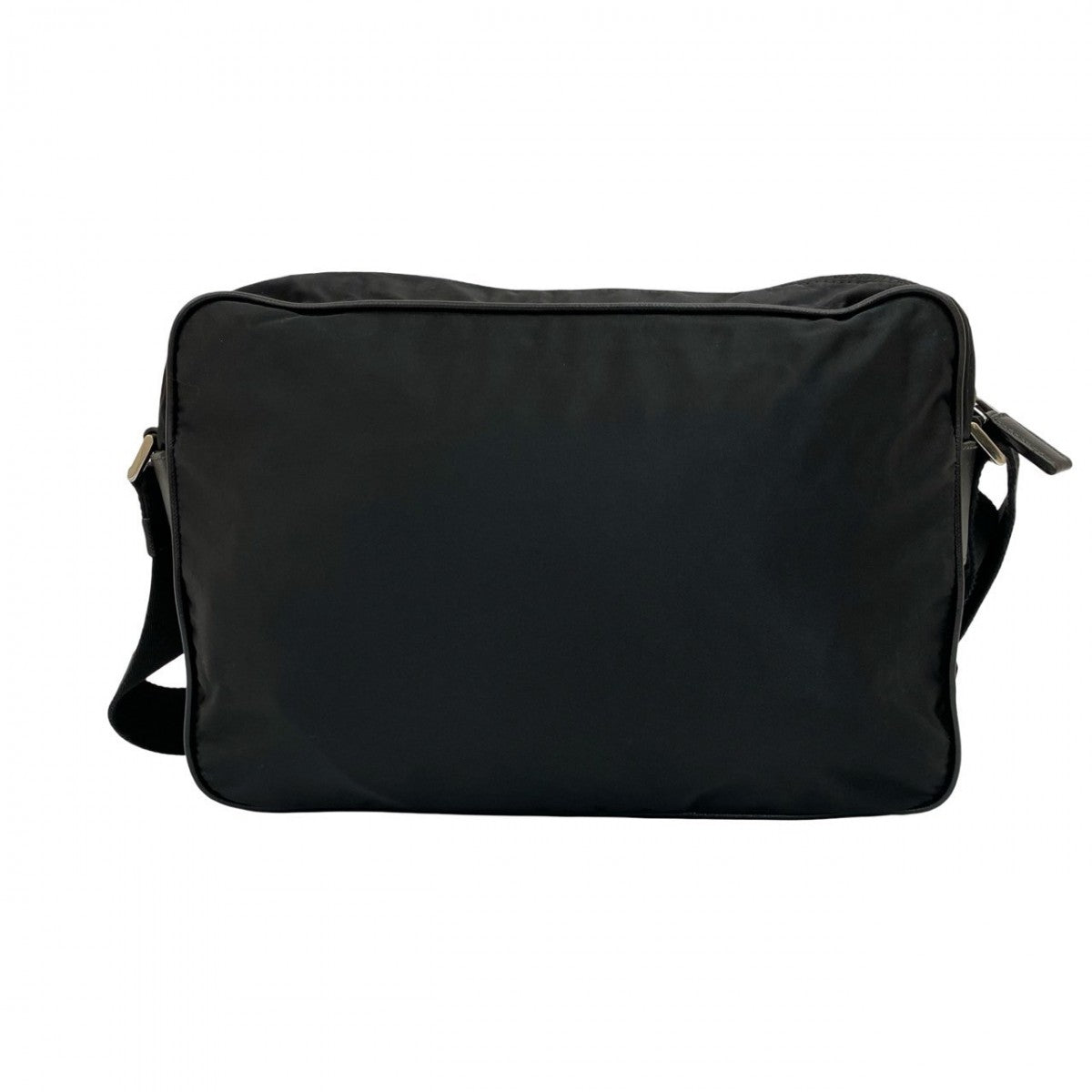 PRADA Shoulder Bag Leather, Nylon black Triangle Logo Metal mens Used Authentic