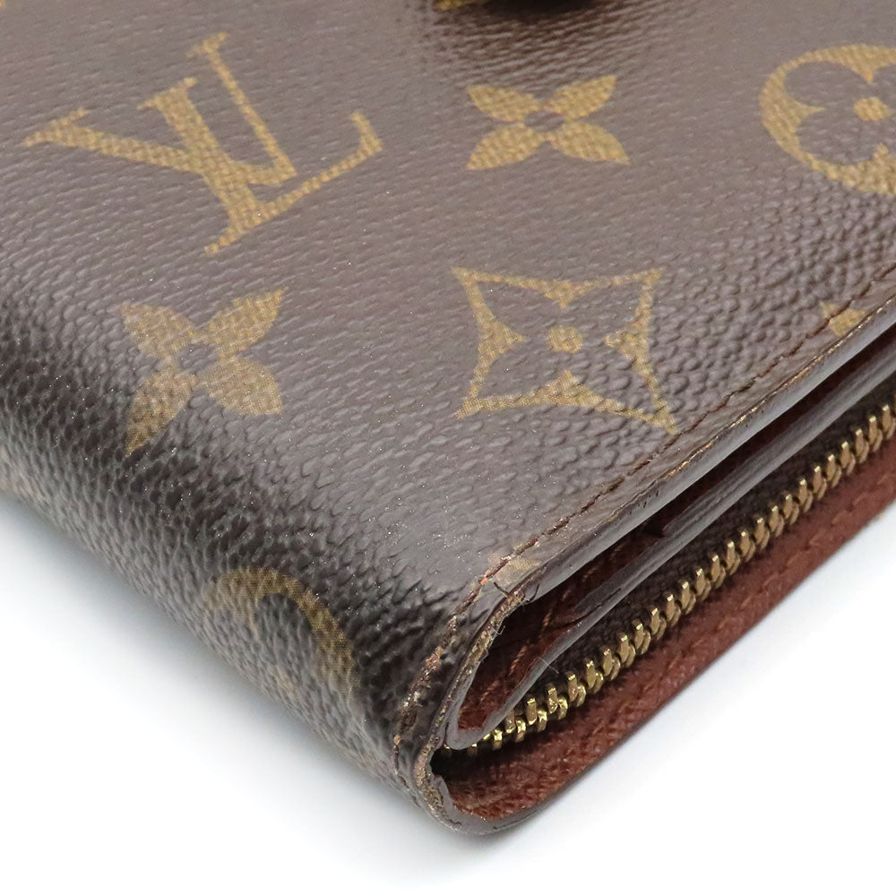 LOUIS VUITTON Bifold Wallet M61667 Monogram Brown Compact zip Women Used Authentic