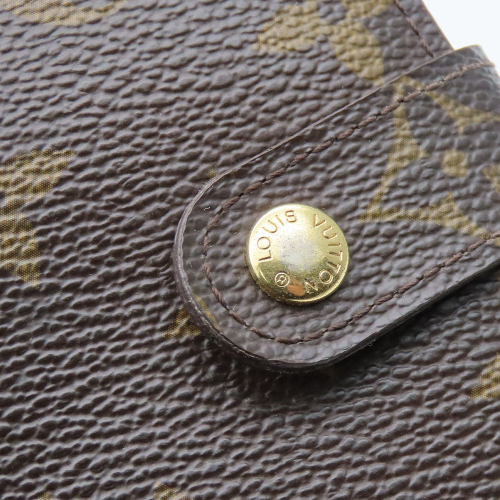 LOUIS VUITTON Bifold Wallet M61667 Monogram Brown Compact zip Women Used Authentic