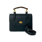 GUCCI Shoulder Bag leather Navy Bamboo