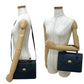 GUCCI Shoulder Bag leather Navy Bamboo
