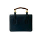 GUCCI Shoulder Bag leather Navy Bamboo