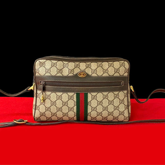 GUCCI Shoulder Bag leather Brown Sherry line