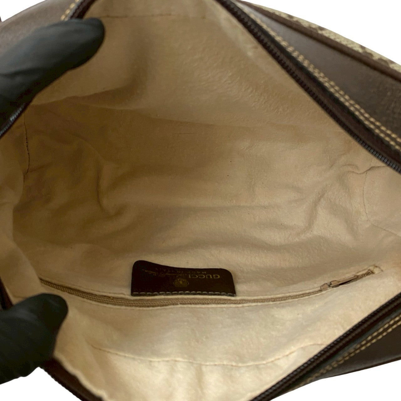 GUCCI Shoulder Bag leather Brown Sherry line