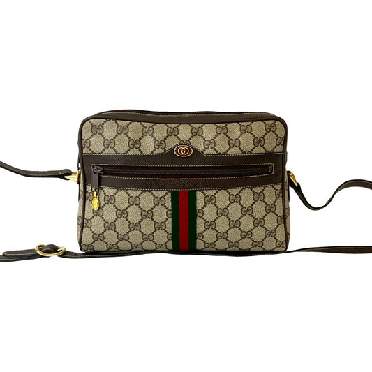 GUCCI Shoulder Bag leather Brown Sherry line