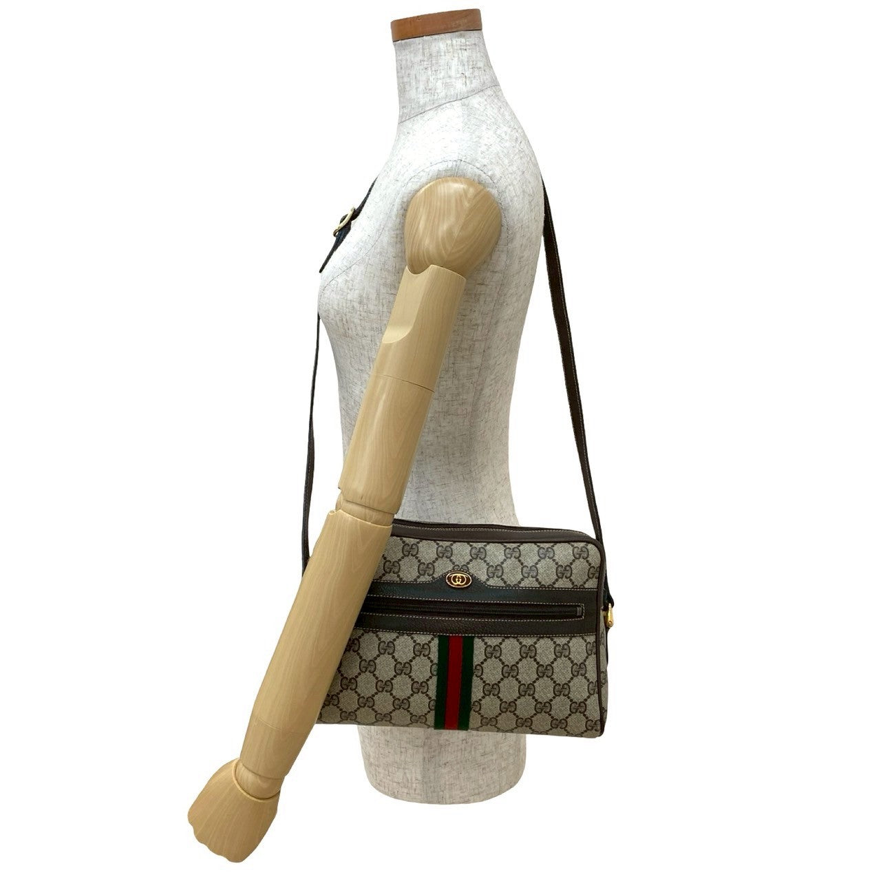 GUCCI Shoulder Bag leather Brown Sherry line