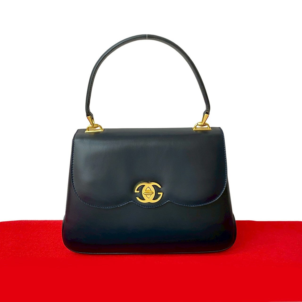 GUCCI Handbag leather Navy