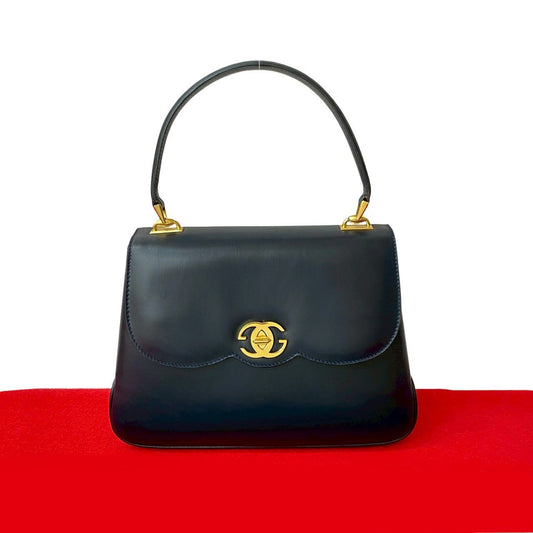 GUCCI Handbag leather Navy