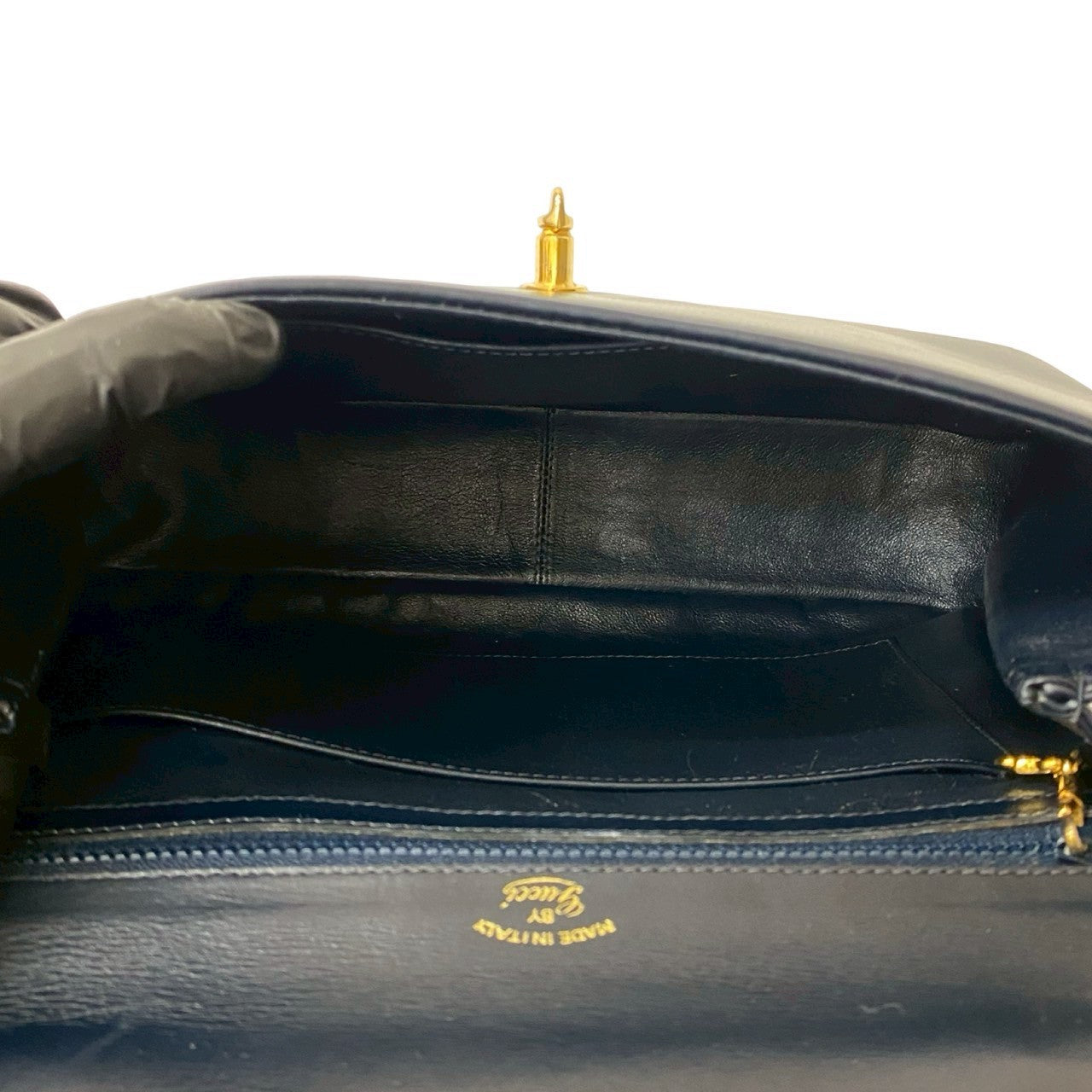 GUCCI Handbag leather Navy
