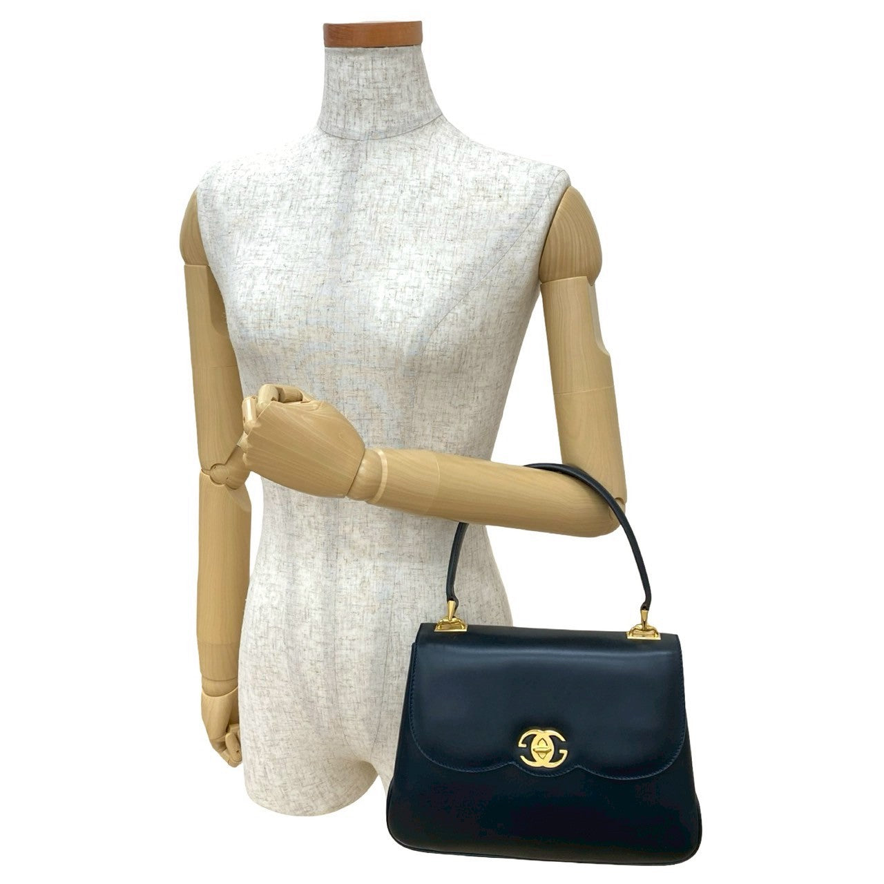 GUCCI Handbag leather Navy