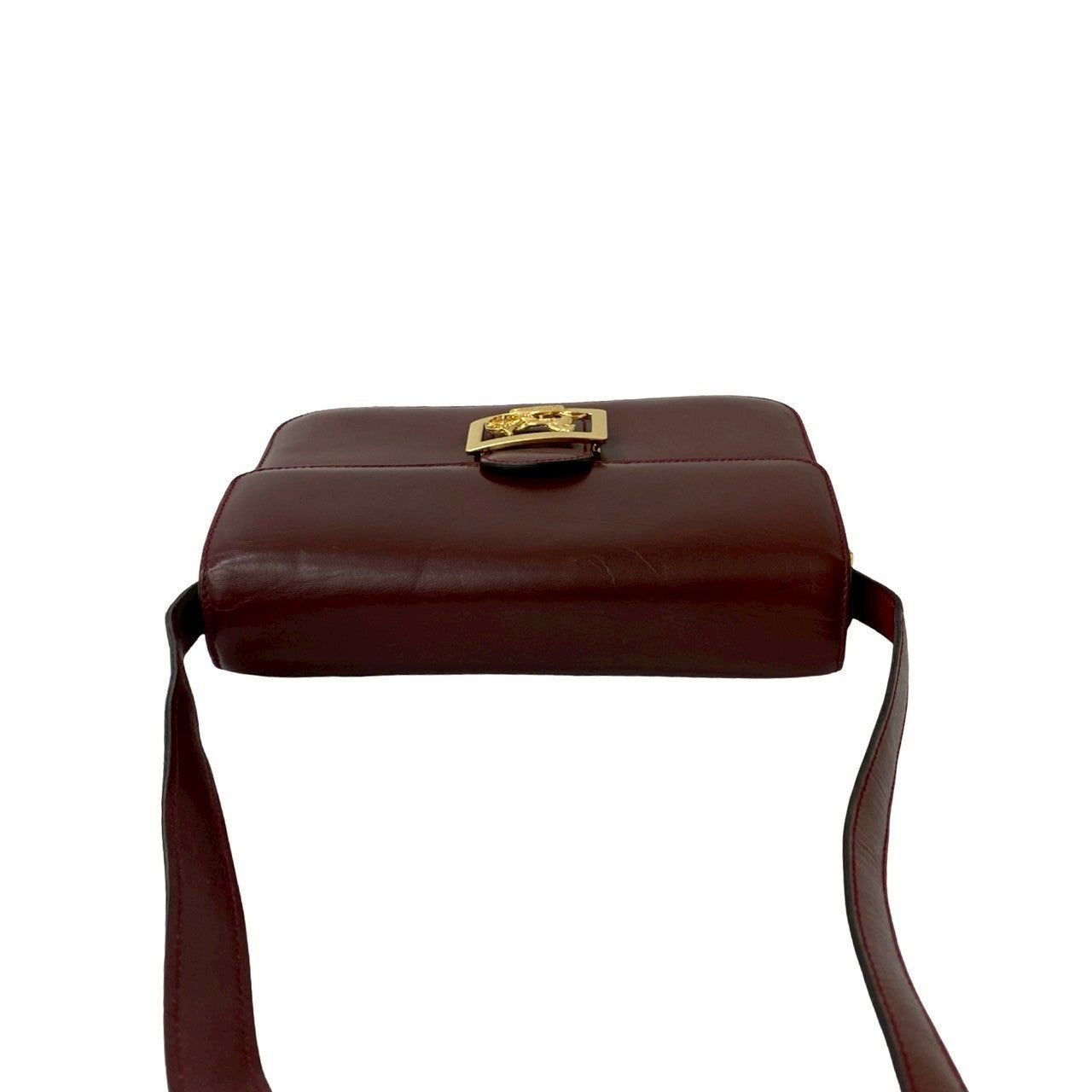 CELINE Shoulder Bag leather wine-red