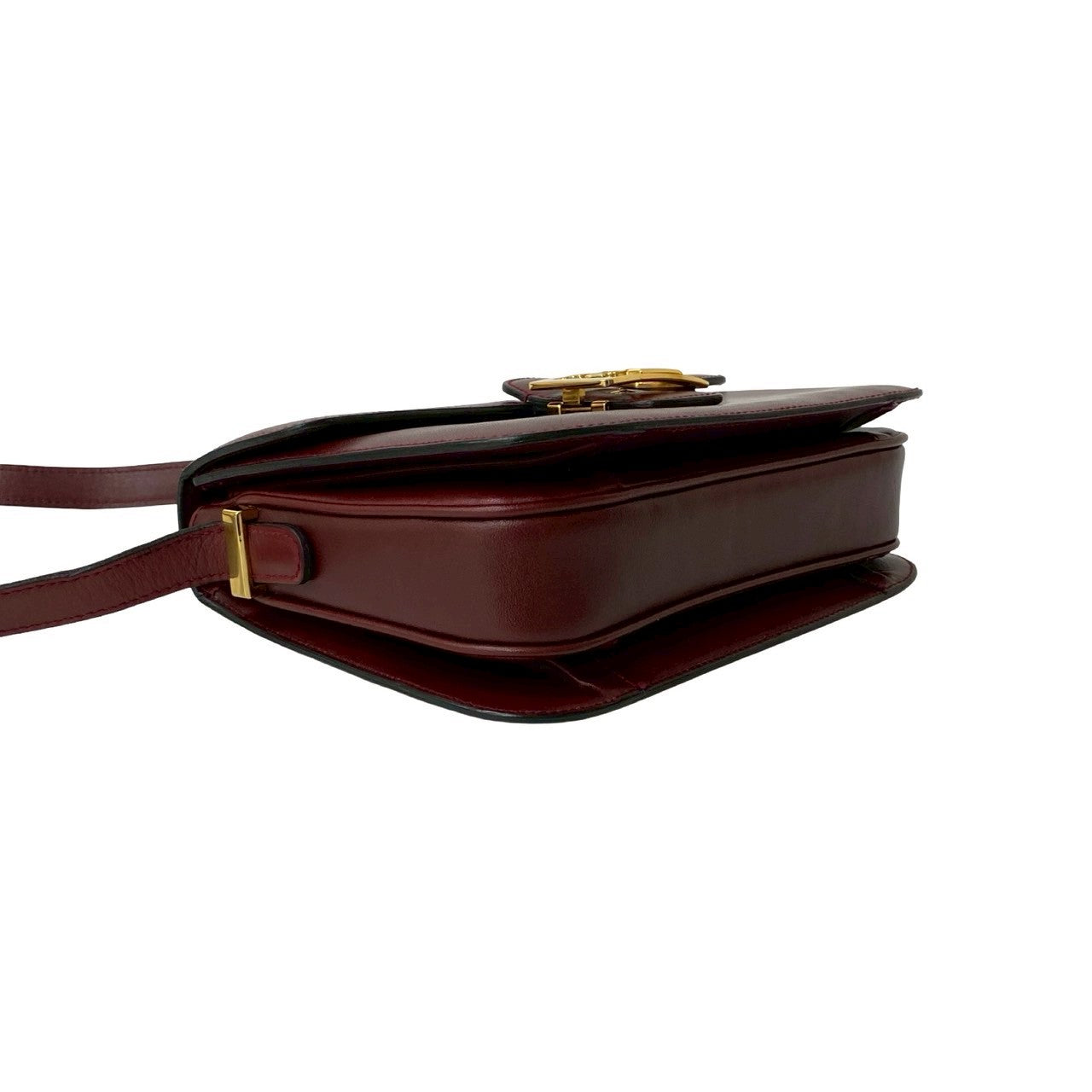 CELINE Shoulder Bag leather wine-red