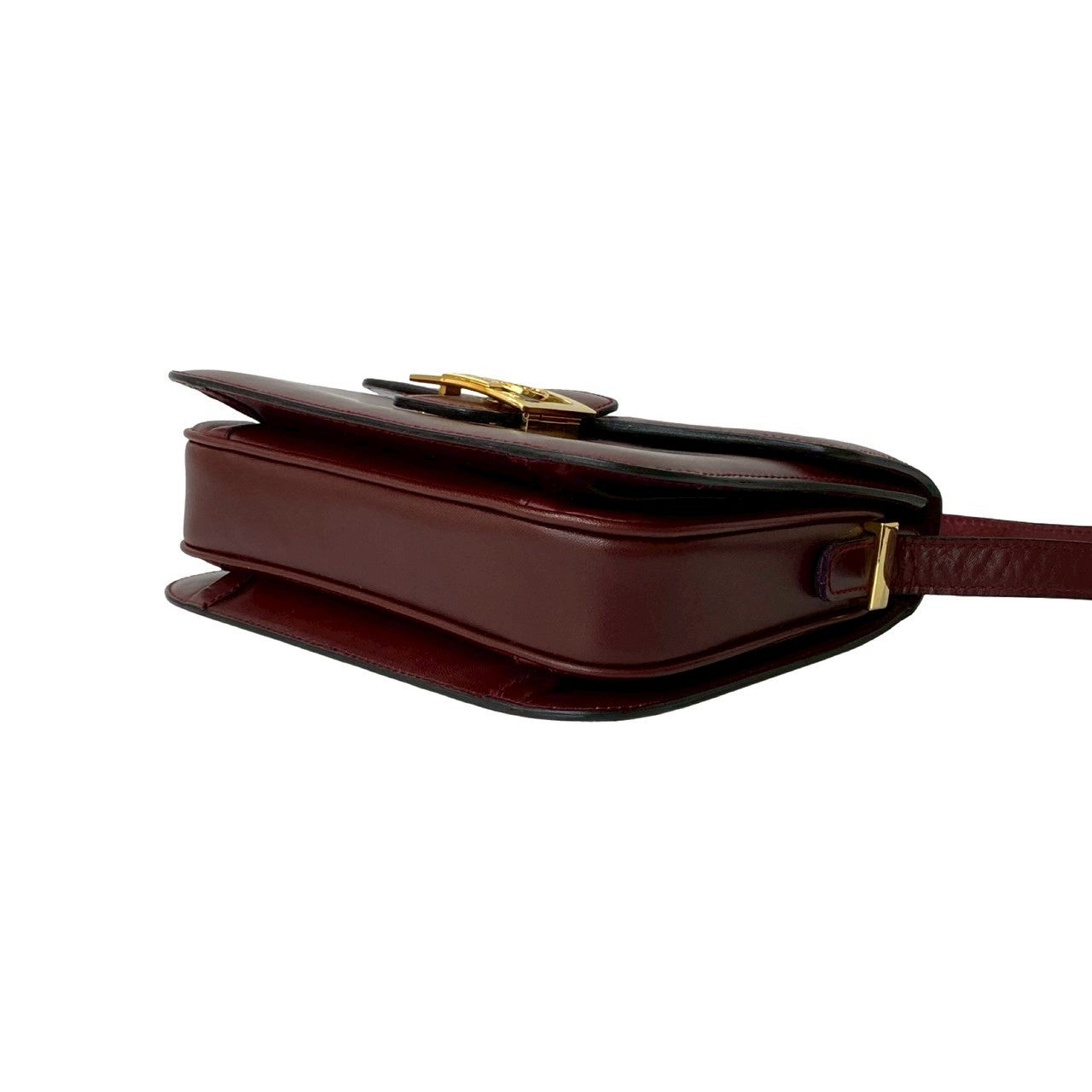 CELINE Shoulder Bag leather wine-red