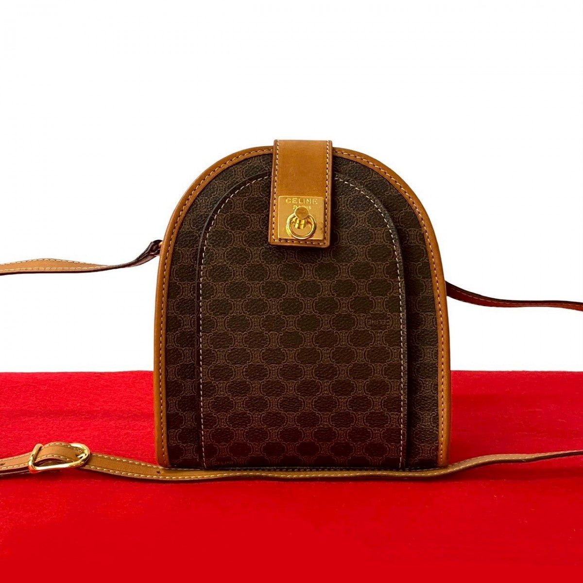 CELINE Shoulder Bag leather Brown