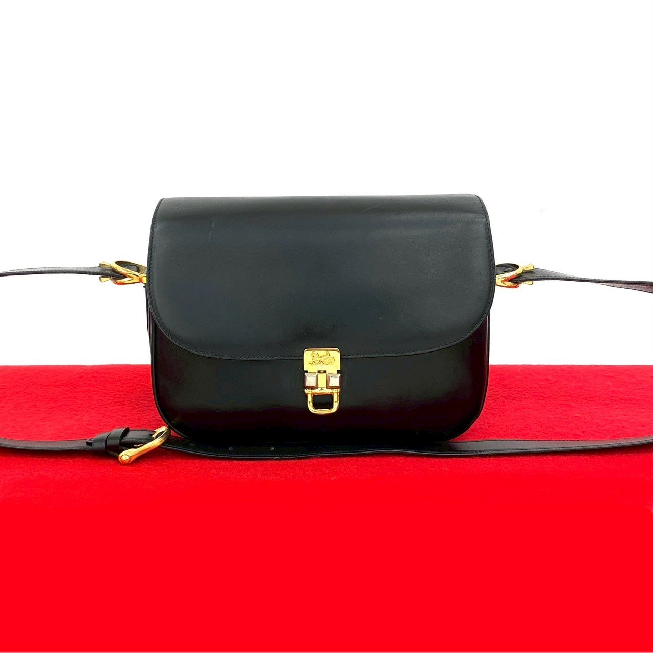CELINE Shoulder Bag leather black