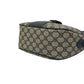 GUCCI Shoulder Bag Leather, PVC Navy GG logo Metal Sherry line Women Used Authentic