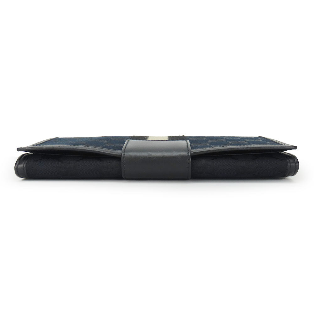 GUCCI Long Wallet Purse 035.0416.2180 GG canvas black Web line unisex(Unisex) Used Authentic