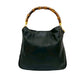 GUCCI Shoulder Bag leather black Bamboo