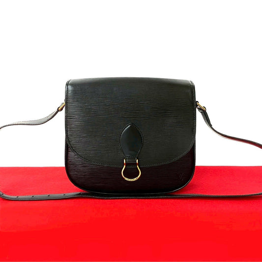 LOUIS VUITTON Shoulder Bag Epi Leather black Epi Saint-Cloud