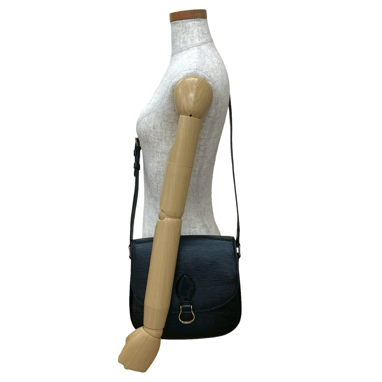 LOUIS VUITTON Shoulder Bag Epi Leather black Epi Saint-Cloud