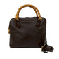 GUCCI Shoulder Bag leather Brown Bamboo Women Used Authentic