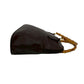 GUCCI Shoulder Bag leather Brown Bamboo Women Used Authentic