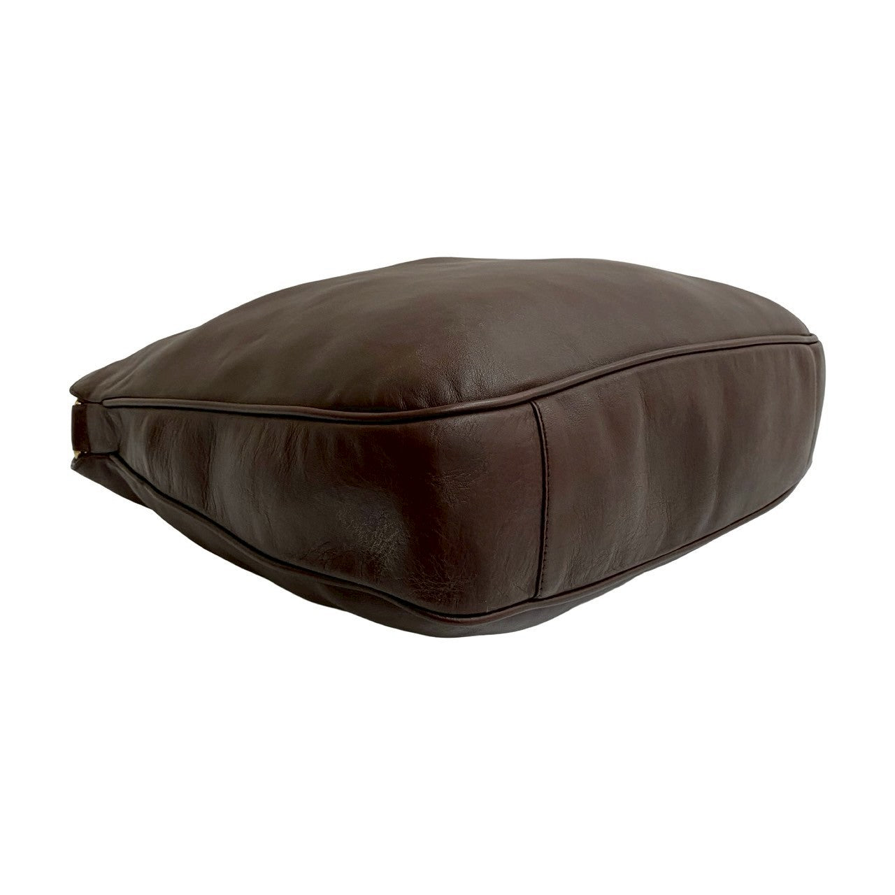 GUCCI Shoulder Bag leather Brown Bamboo