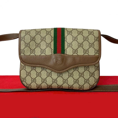GUCCI Shoulder Bag leather Brown Sherry line
