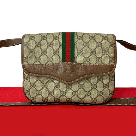 GUCCI Shoulder Bag leather Brown Sherry line