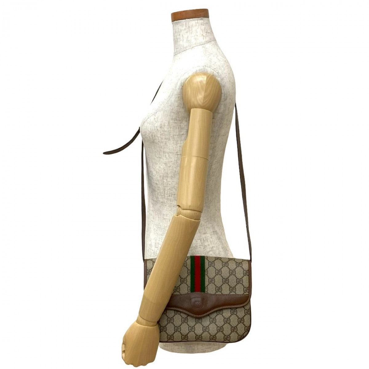 GUCCI Shoulder Bag leather Brown Sherry line