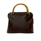 GUCCI Shoulder Bag leather Brown Bamboo