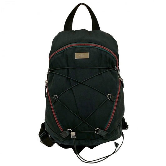 GUCCI Backpack Nylon, Leather black Sherry line Women(Unisex) Used Authentic