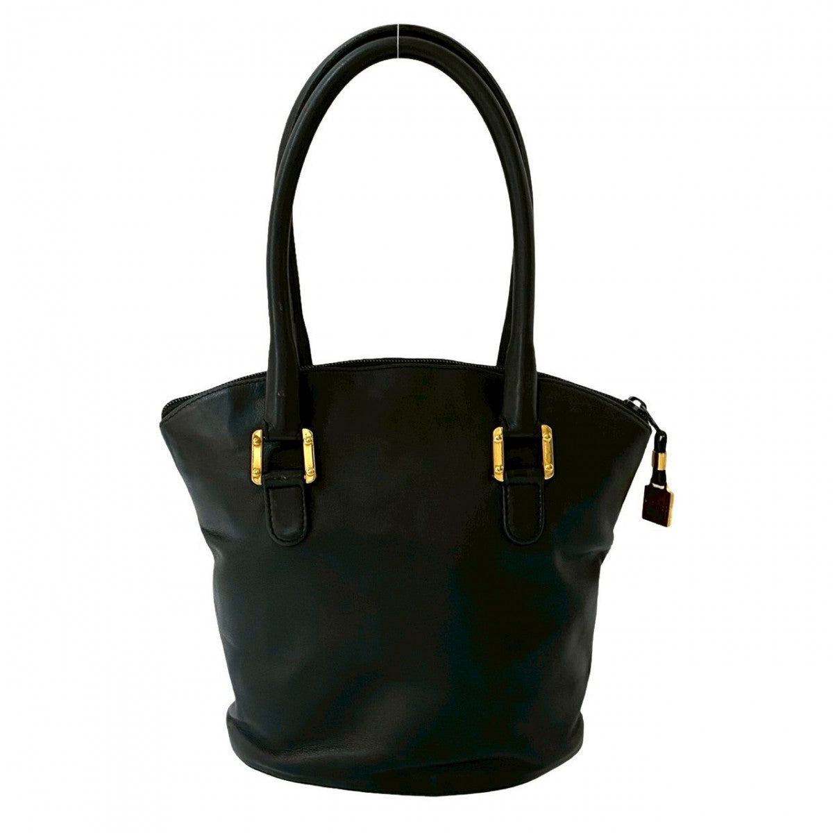 LOEWE Handbag leather black anagram Women Used Authentic
