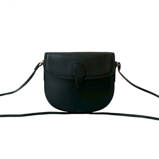 BURBERRY Shoulder Bag leather black Shadow Horse logo Nova Check Women Used Authentic