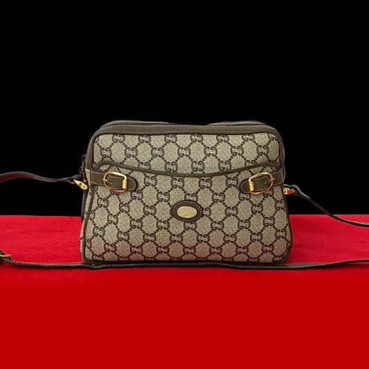 GUCCI Shoulder Bag leather Brown