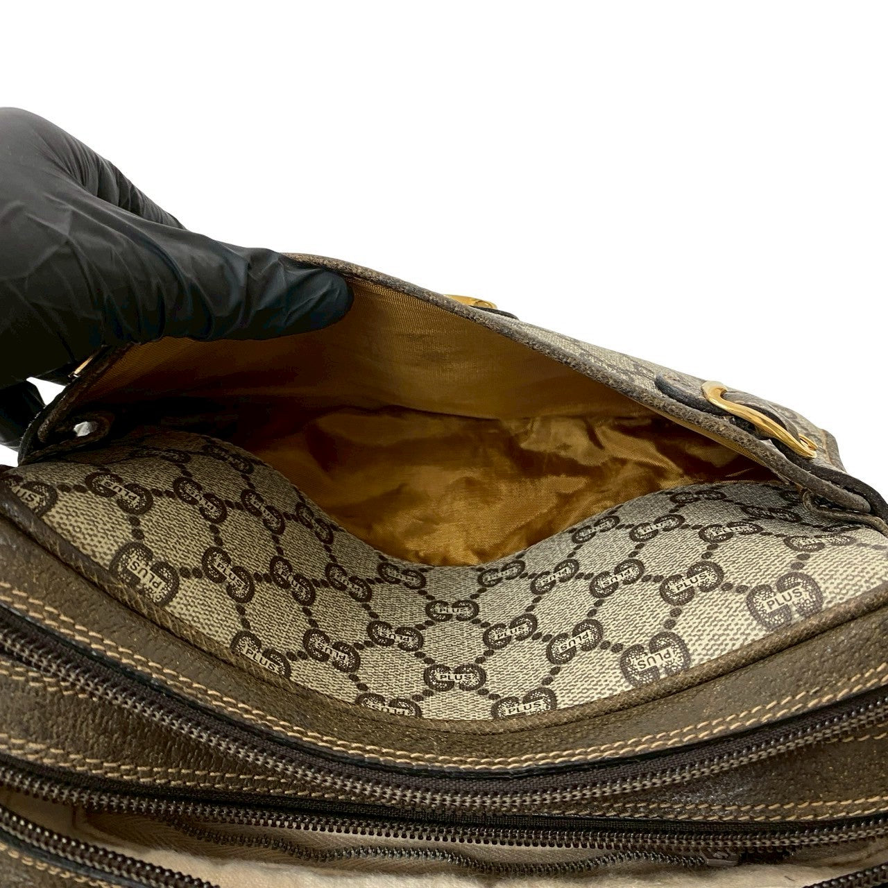 GUCCI Shoulder Bag leather Brown