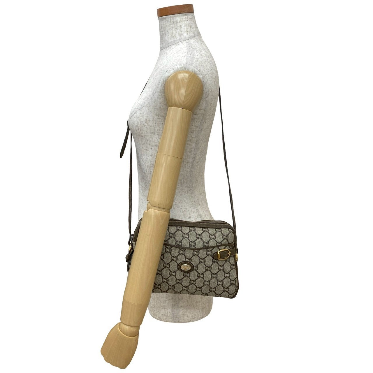 GUCCI Shoulder Bag leather Brown