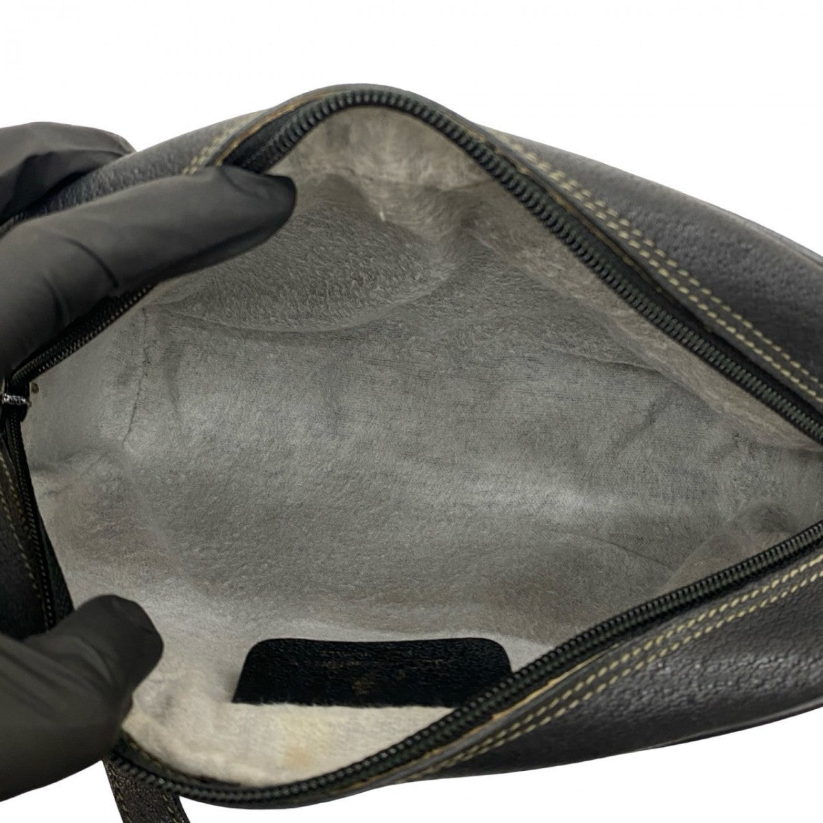 GUCCI Shoulder Bag leather black Sherry line