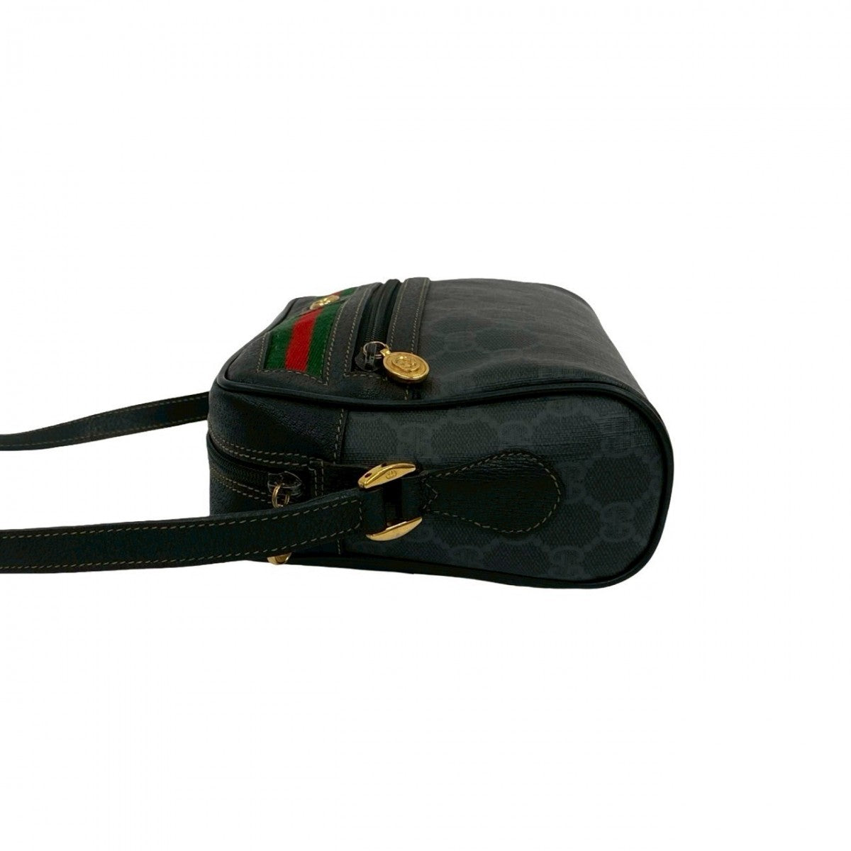 GUCCI Shoulder Bag leather black Sherry line