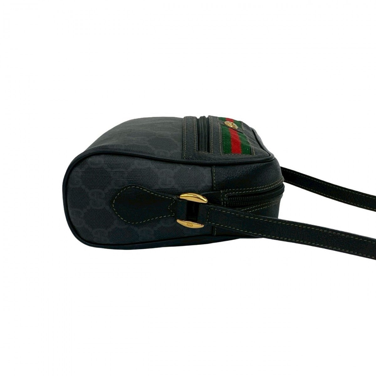 GUCCI Shoulder Bag leather black Sherry line