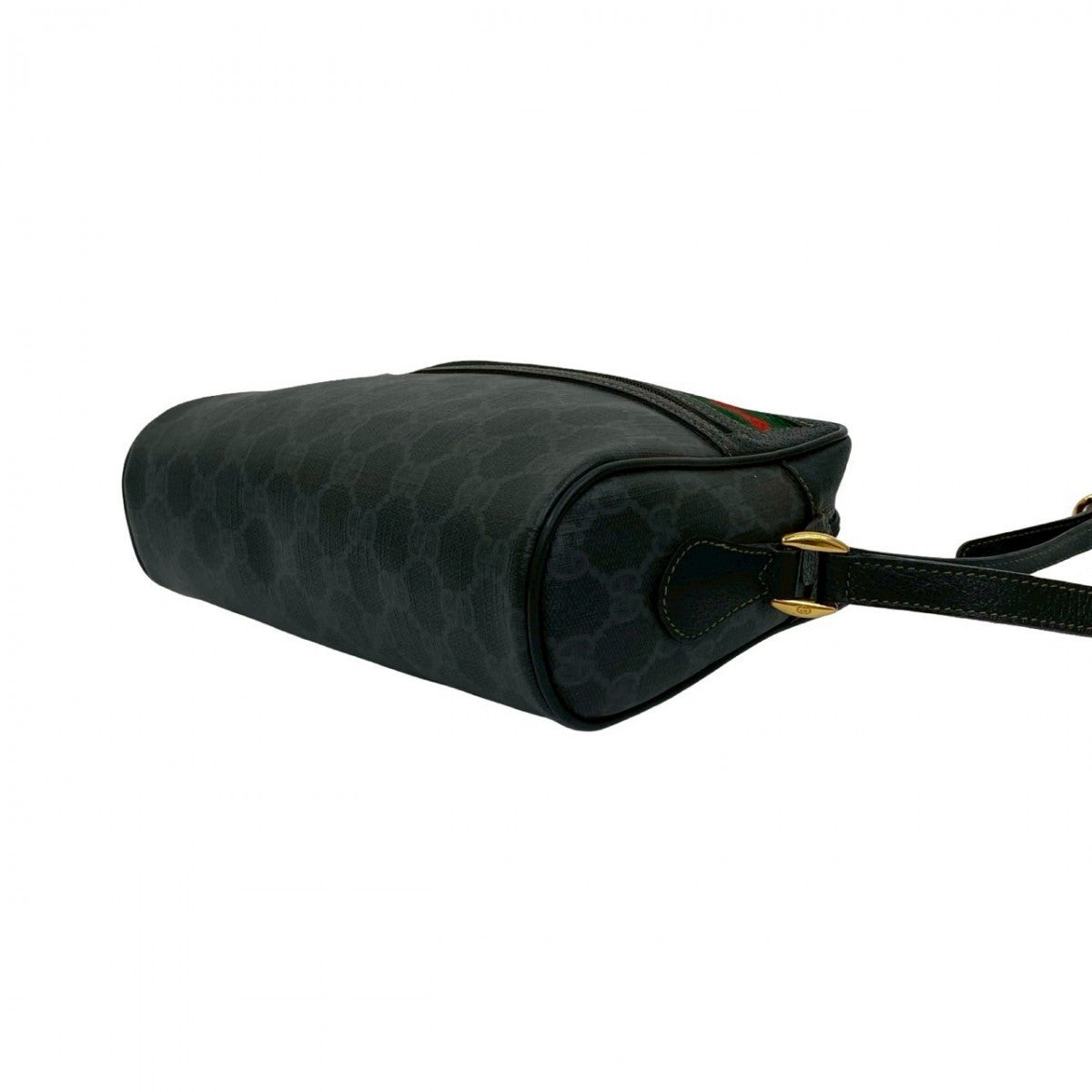 GUCCI Shoulder Bag leather black Sherry line