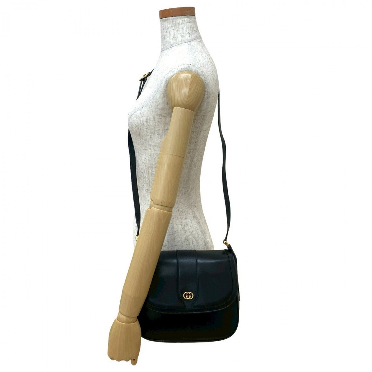 GUCCI Shoulder Bag leather black