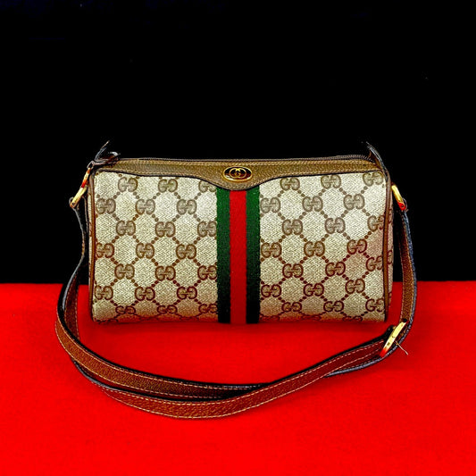 GUCCI Shoulder Bag leather Brown Sherry line