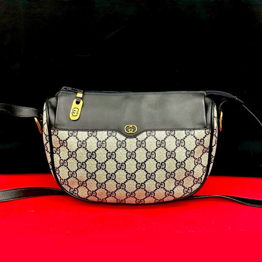 GUCCI Shoulder Bag leather Navy