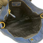 PRADA Handbag Nylon, Leather blue logo Women Used Authentic