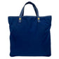 PRADA Handbag Nylon, Leather blue logo Women Used Authentic