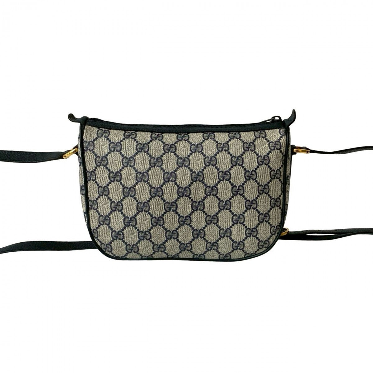 GUCCI Shoulder Bag leather Navy Sherry line