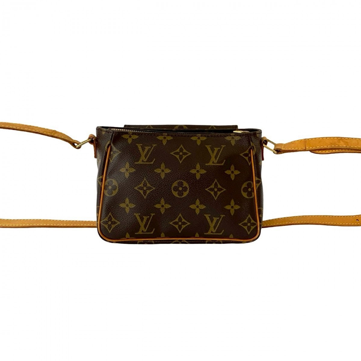 LOUIS VUITTON Shoulder Bag Leather, PVC Brown Monogram Vivasite PM Women Used Authentic